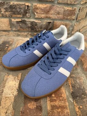Lemonade Light Blue Suede Sneakers with White Stripes Size 11